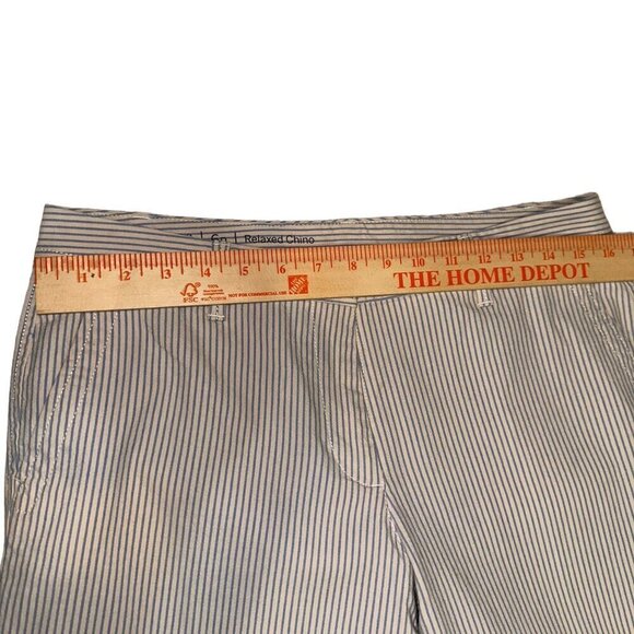 5 for $40
Talbots relaxed chino sz 6p blue pin striped beige capris - Picture 10 of 11